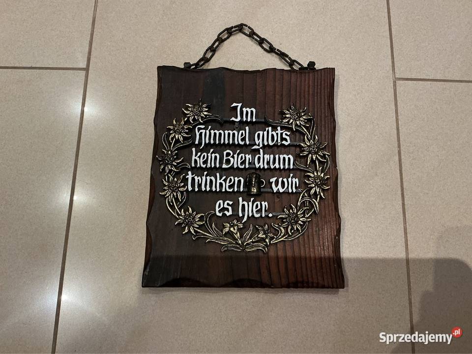 Stary Szyld Drewniany Reklama Barowa Niemcy lubuskie Nowa Sól