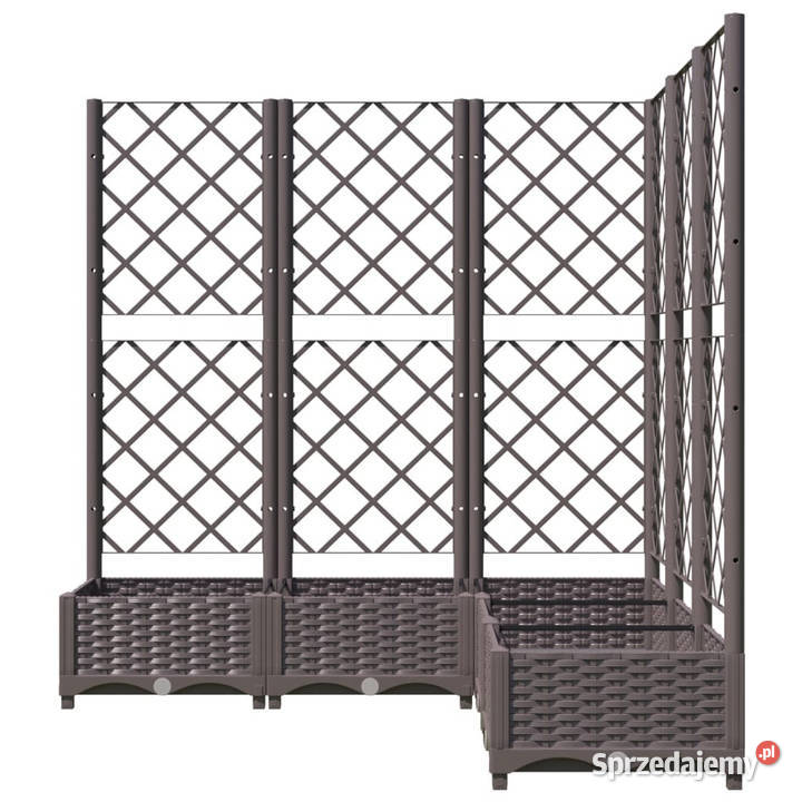 Donica ogrodowa z kratką brązowa 120x120x1215 PP Warszawa