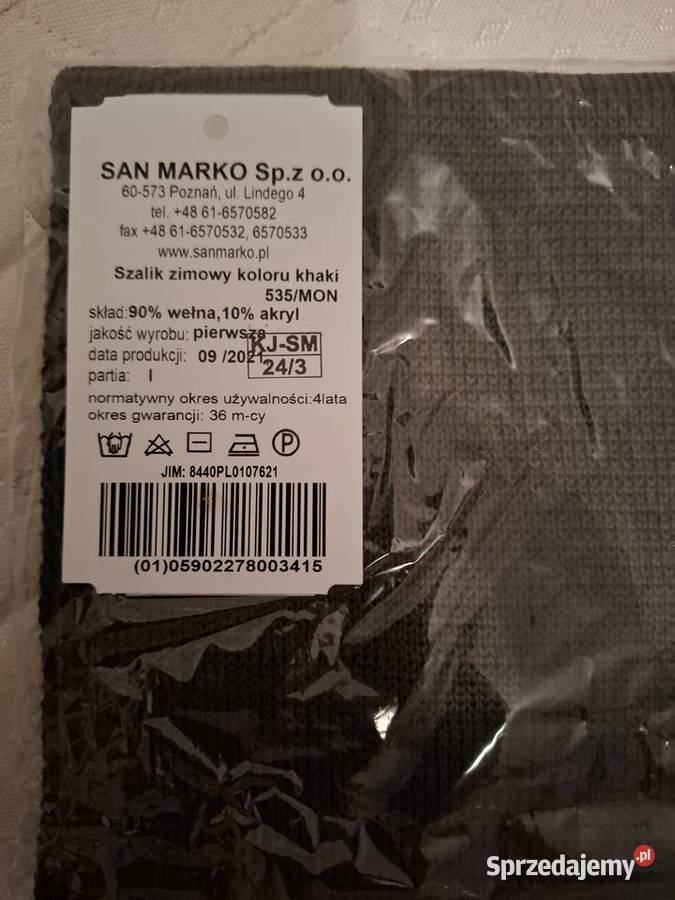 Szalik zimowy wojskowy WP wzór 535MON Ostrołęka sprzedam
