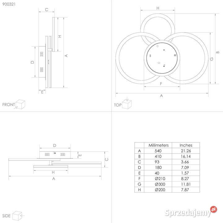 EGLO PARANDAYZ CEILING LAMP WCIRCLES BLACK Rzeszów