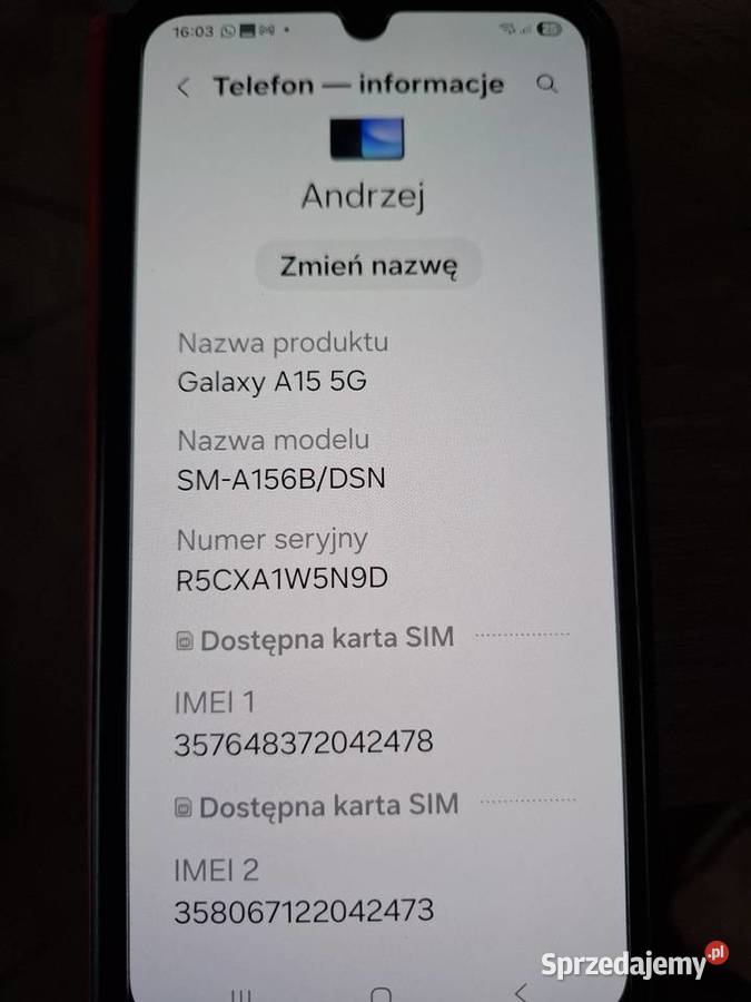 SAMSUNG a15 6G Oława sprzedam
