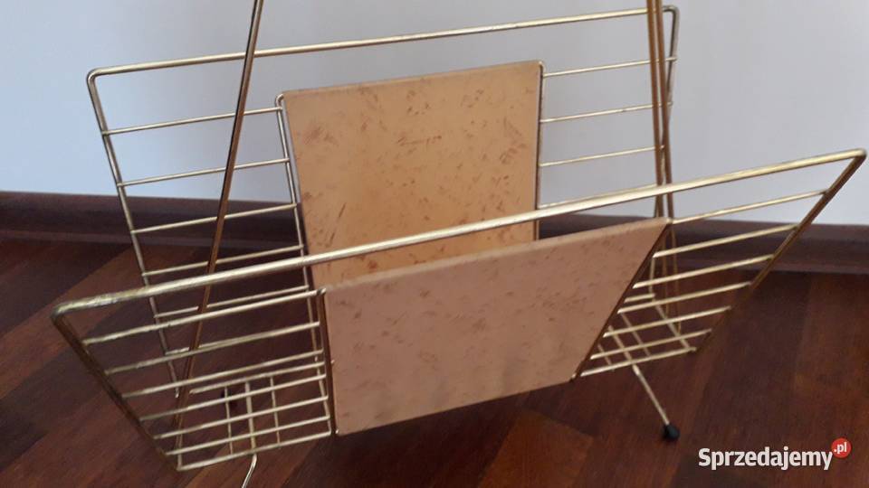 Gazetnik stojak metalowy vintage retro lata 60te Pozostałe