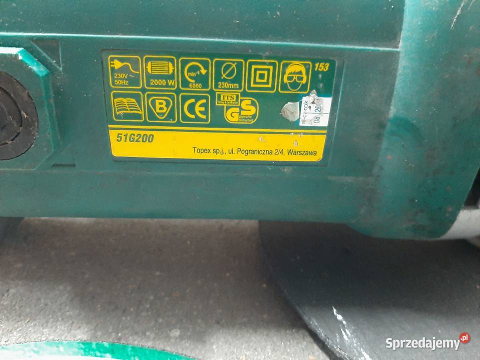 Szlifierka kątowa TOPEX 51G200 230V sprzedam