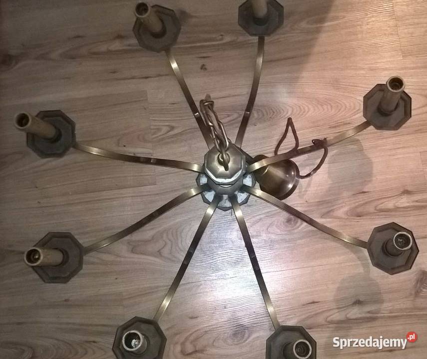 Żyrandol Lampa Mosiężna 8 Ramion Wisząca Stara Kraków sprzedam