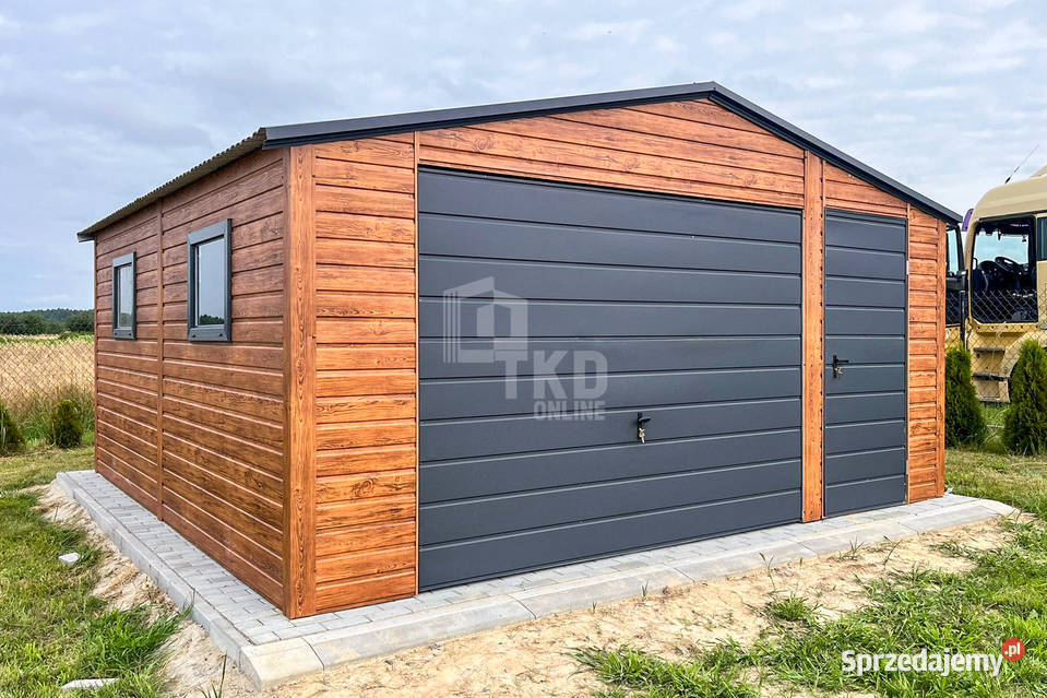 Garaż blaszany 5x5m Brama uchylna drzwi 2x okno Kraków