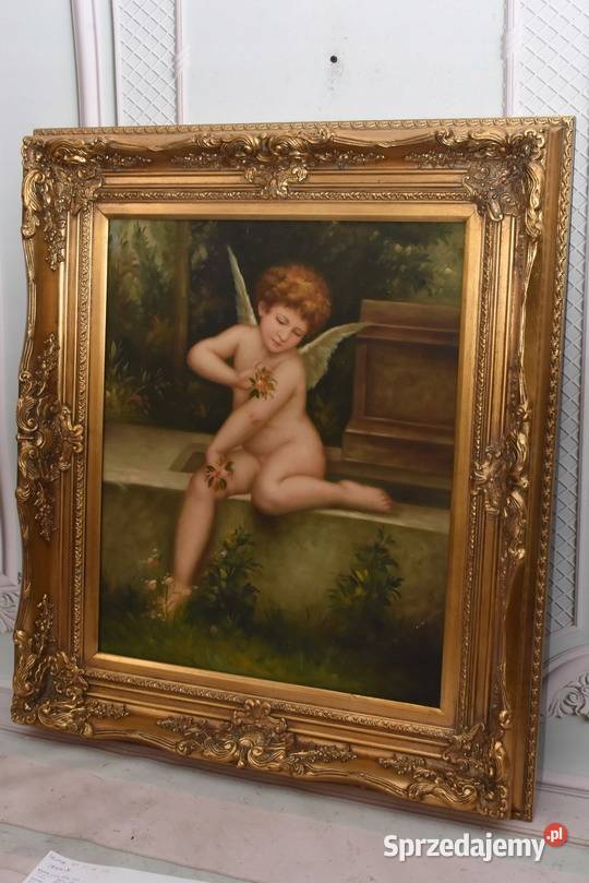 Zakochany Amor Aniołek Anioł Złota Rama Obraz Kraków