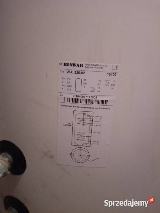Zbiornik wymiennik cwu 200l Bojlery Nowa Sarzyna