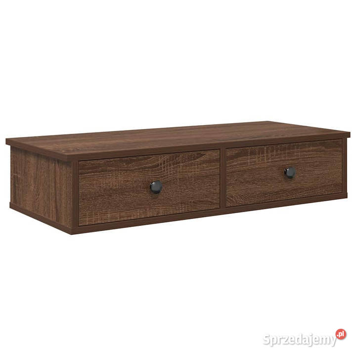 Półka ścienna z szufladami brązowy dąb 80x31x17 sprzedam