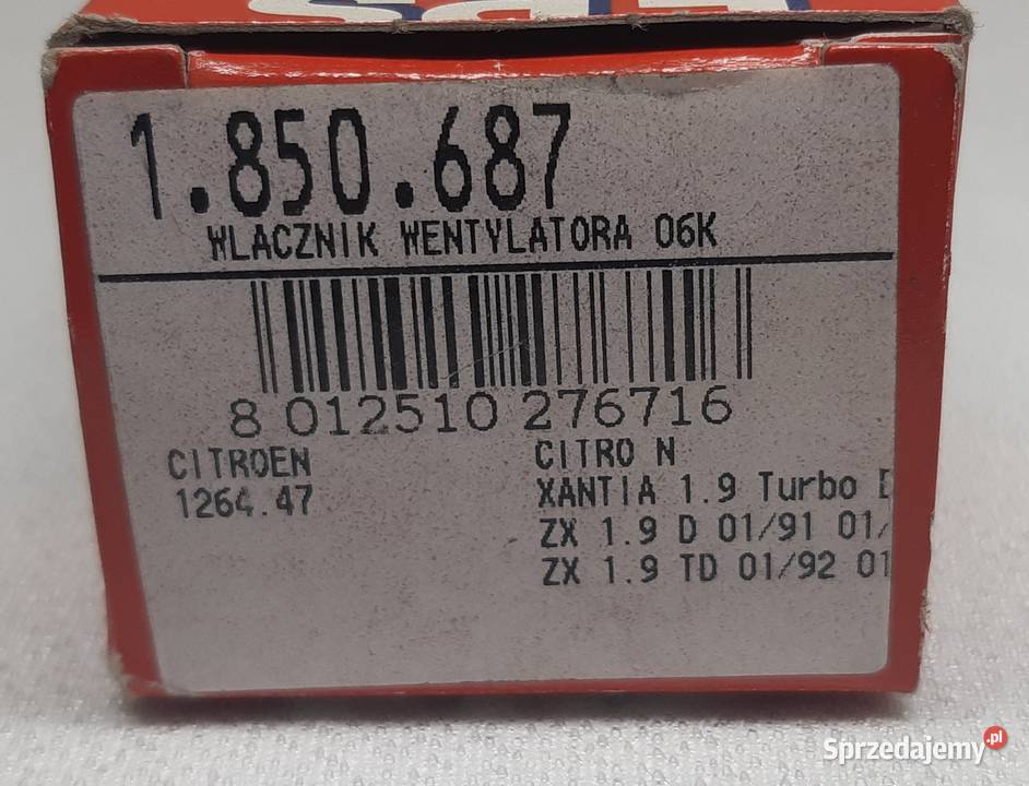 TERMOWYŁĄCZNIK WENTYLATORA CITROEN ZX XANTIA 19D Mielęcin