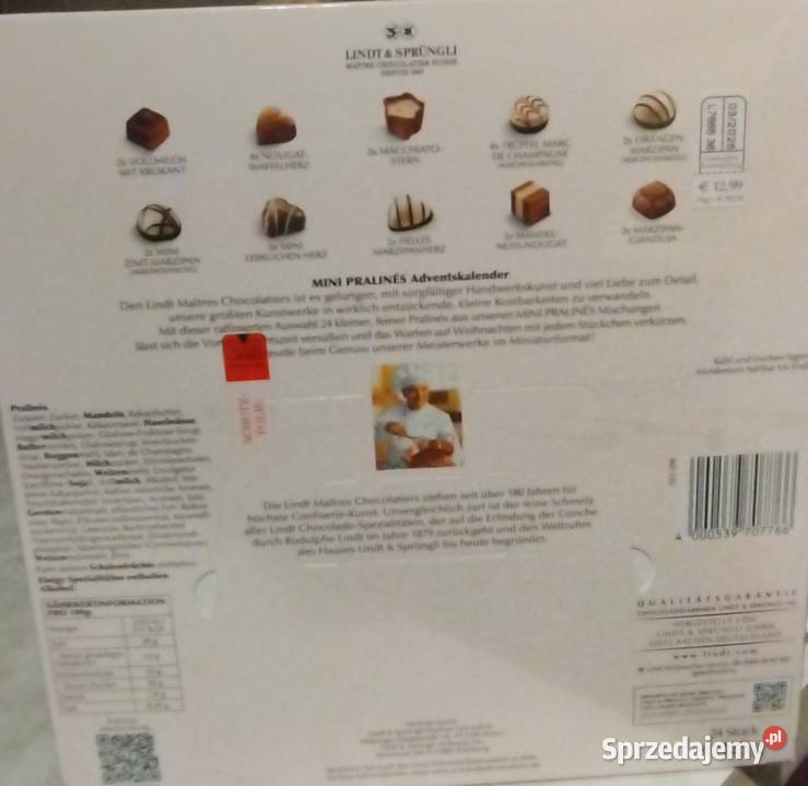 Czekoladki kalendarz adwentowy Lindt 24 sztuki Bolesławiec sprzedam