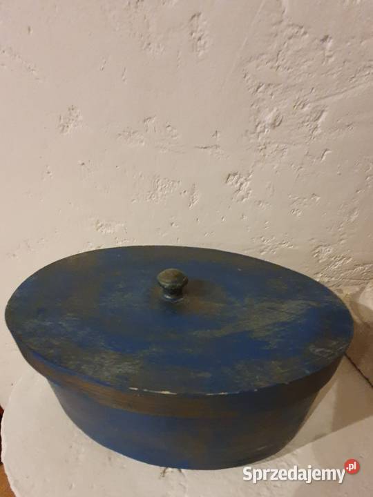 PUDEŁKO SZKATUŁKApokrywka drewno niebieskie Lublin
