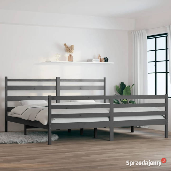 Rama łóżka lite drewno sosnowe szara 200 x 200 mazowieckie Warszawa sprzedam