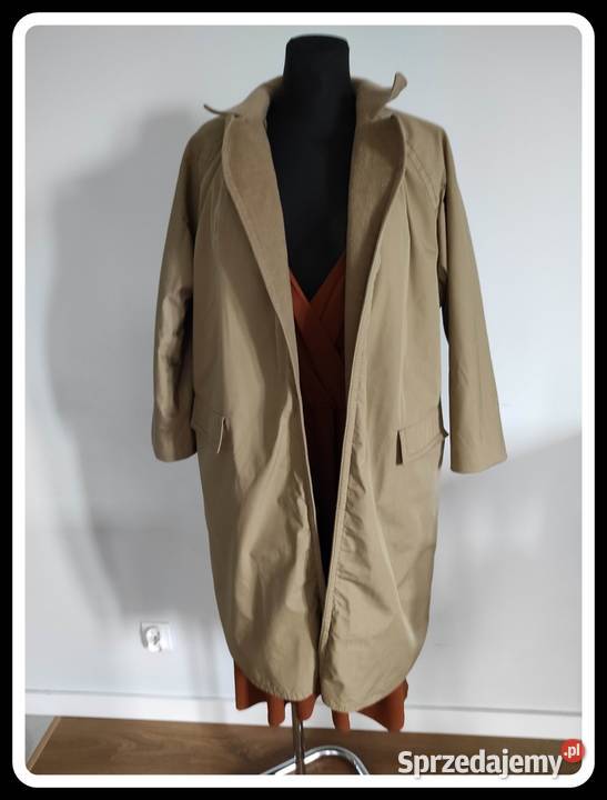 Płaszzcz dwustronny TRENCZ beżowo brązowy 42 XL brązowy/beżowy Płock