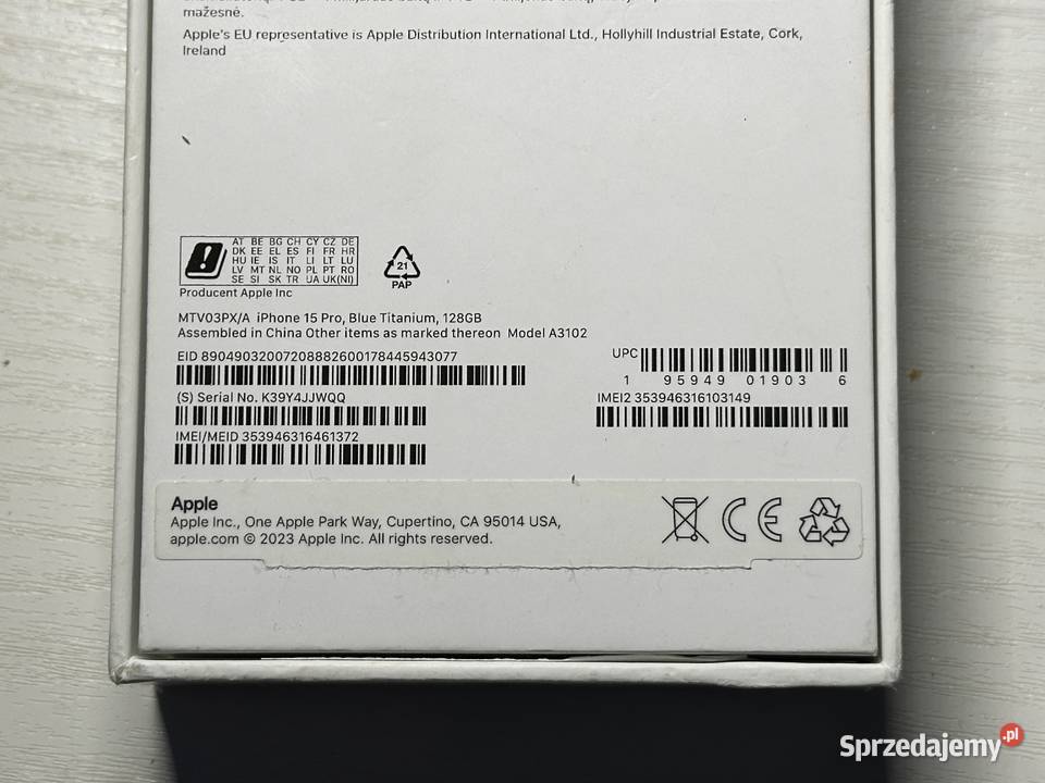 iPhone 15 Pro 128GB Blue Titanium 89 kondycji podkarpackie