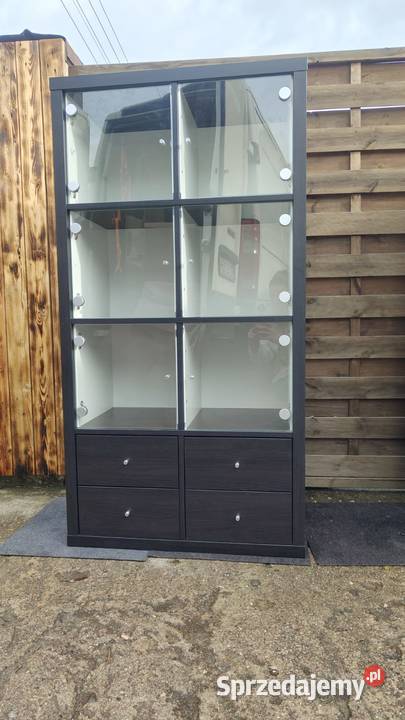 Komplet IKEA Kallax czarnobrąz regał 4x3 4x2 4x1 Regały