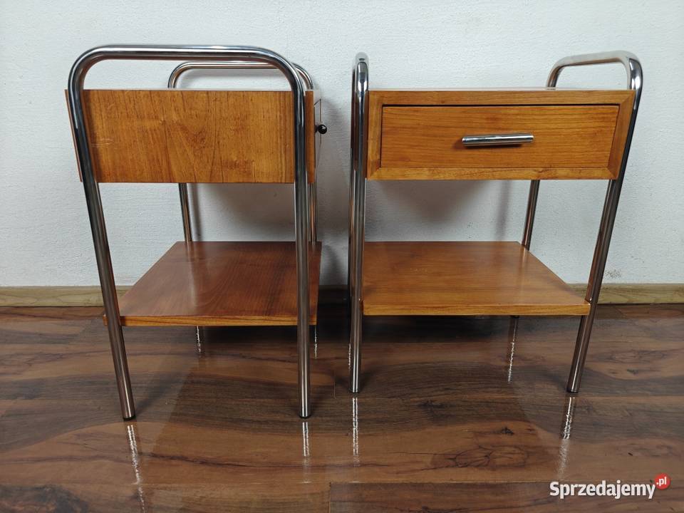 Szafki nocne Chrom Czereśnia Teak Art Deco Warszawa