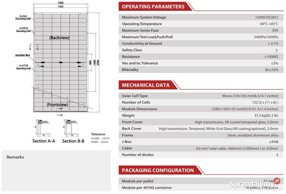 Panel Fotowoltaiczny Jetion 700W HJT Bifacial