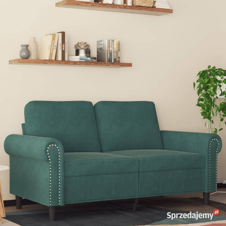 Sofa 2osobowa ciemnozielona 120 tapicerowana Warszawa sprzedam