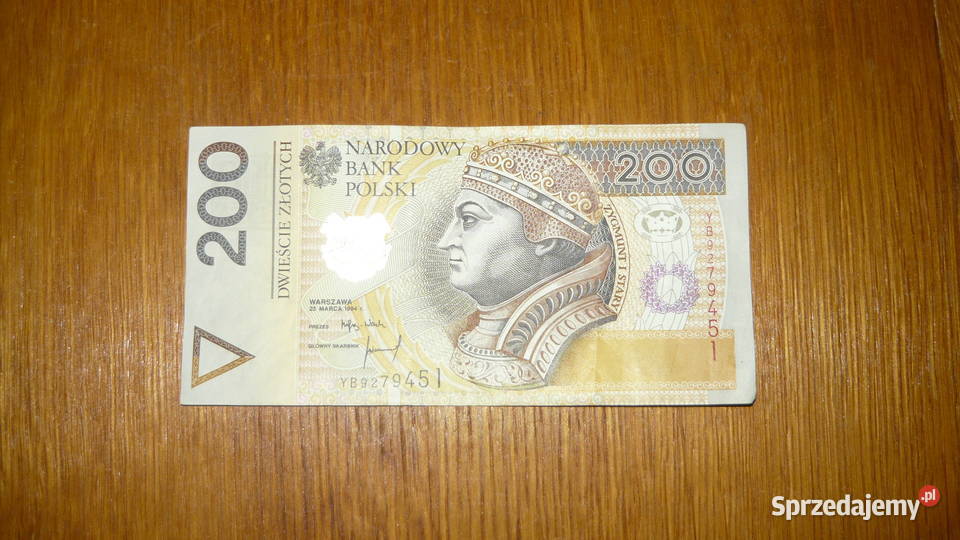 Banknot 200 seria zastępcza YB 1994 r podlaskie Sokółka