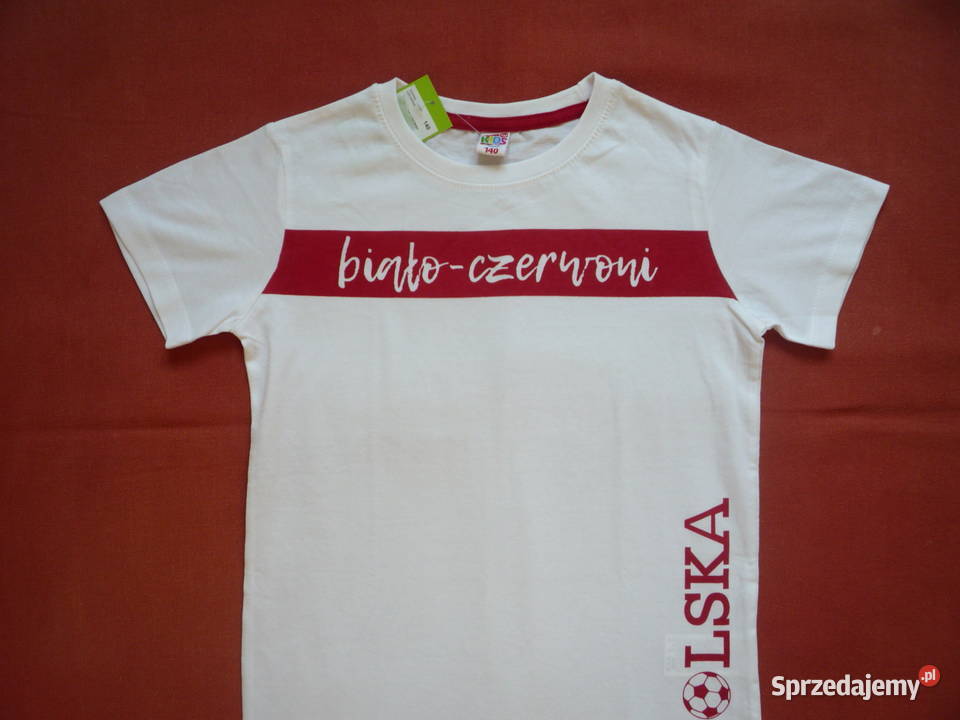 Nowa Kids 140 Koszulka Kibica Polska Biało