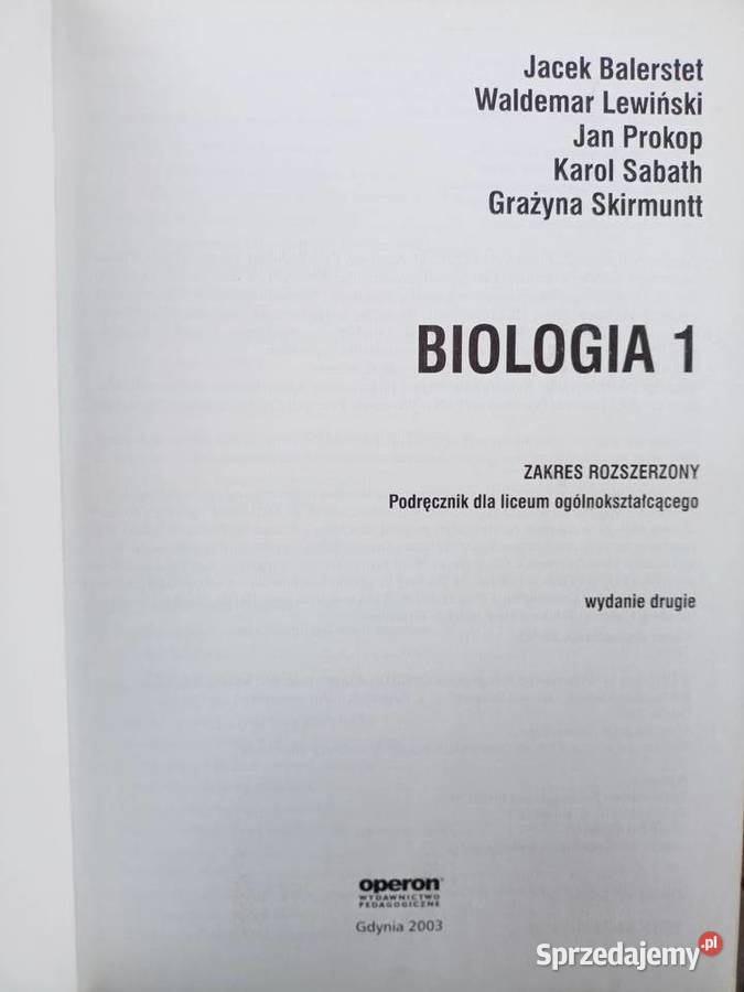 Biologia rozszerzona operon podręczniki szkolne Warszawa