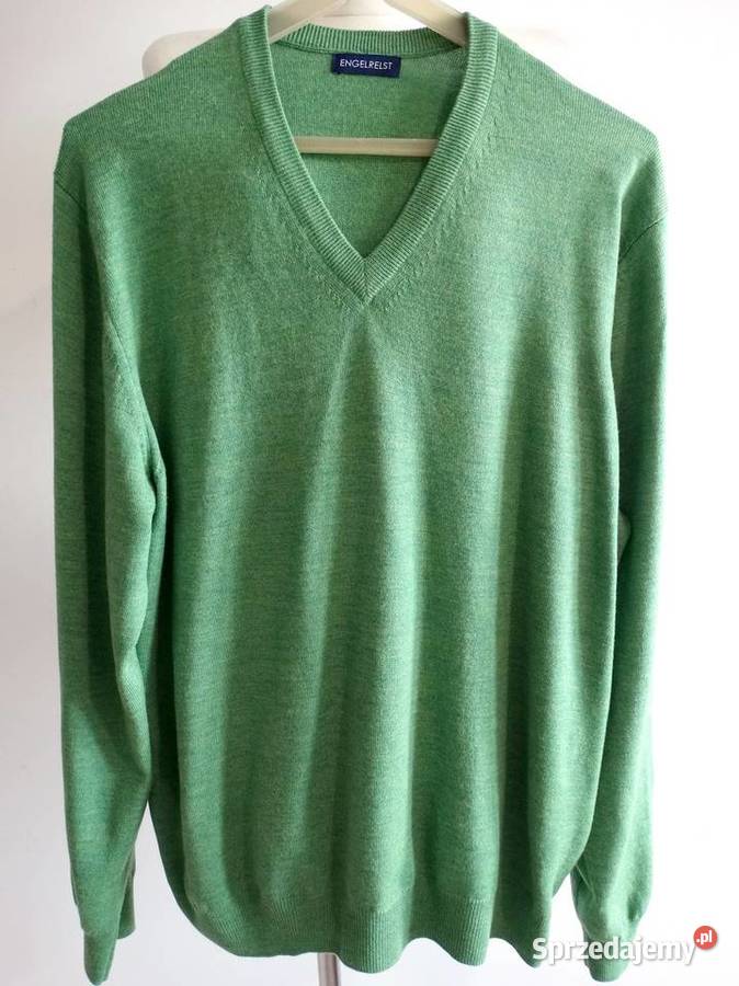 Sweter Męski Wełniany 100 Wełna Merino VNeck Swetry i golfy Łomża