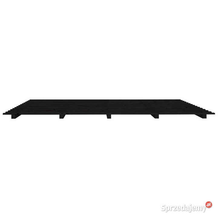 Rama łóżka czarna lite drewno sosnowe 200 x 200 Łóżka