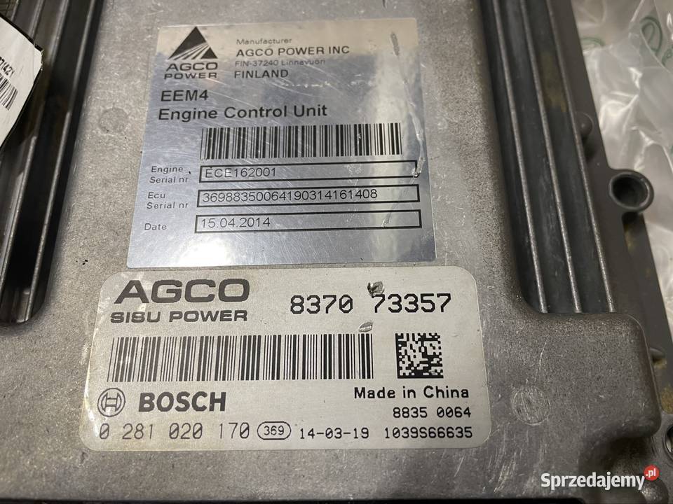 ECU 837073357 AGCO SISU POWER podkarpackie