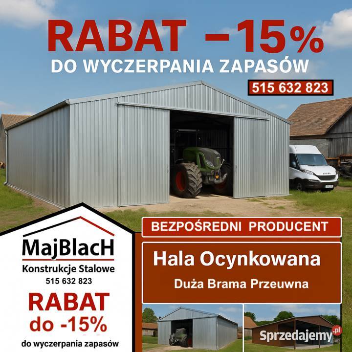 A166Otwarty Garaż Blaszany Zadaszenie Wolsztyn sprzedam