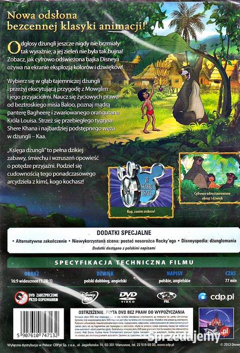 KSIĘGA DŻUNGLI 1 2 CYFROWO ODNOWIONA EDYCJA 2 2 płyty