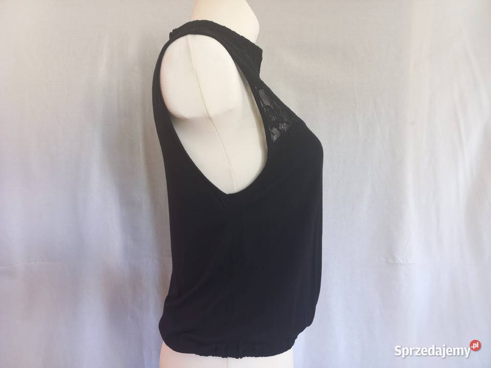 BLUZKA czarna BEZ RĘKAWÓW koronka r 3840 NOWA Białystok