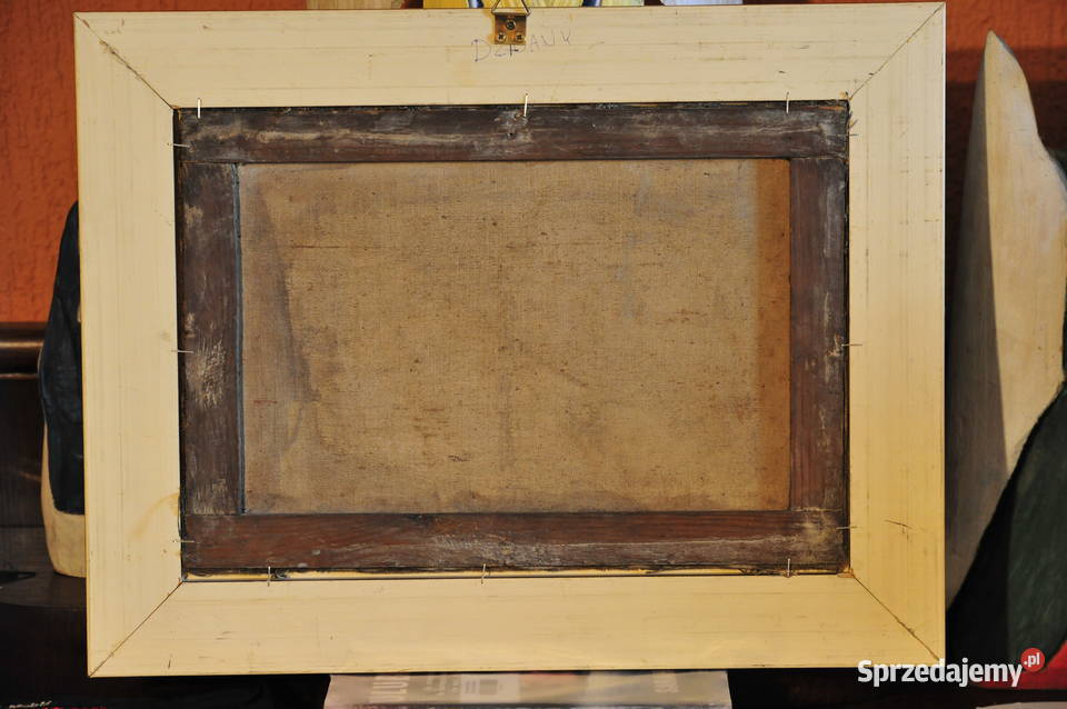 Urokliwy stary pejzaż olejny w ramie Wrocław