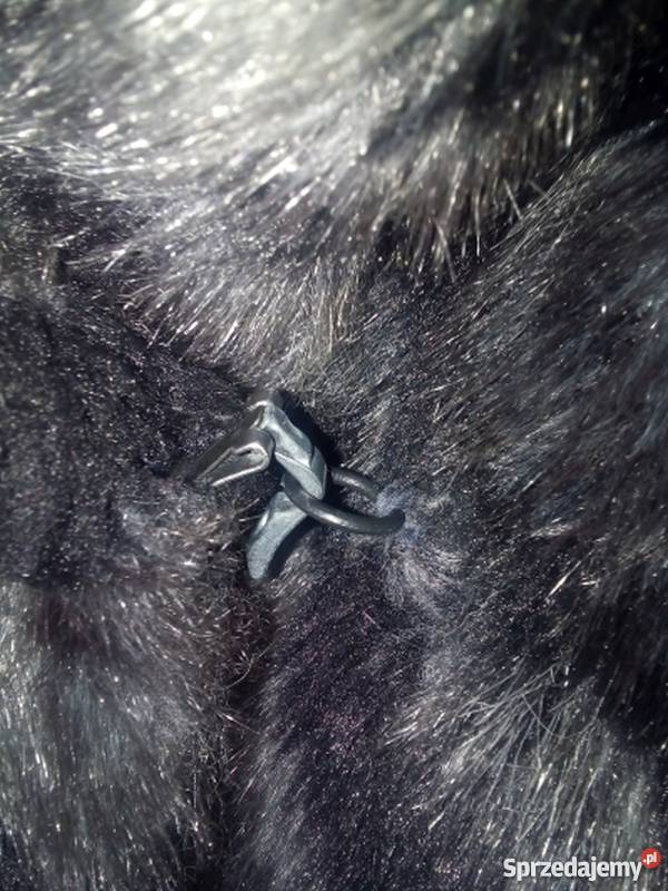 Sztuczne czarnosrebrzyste futro Duży rozmiar Rozmiar uniwersalny Chełm