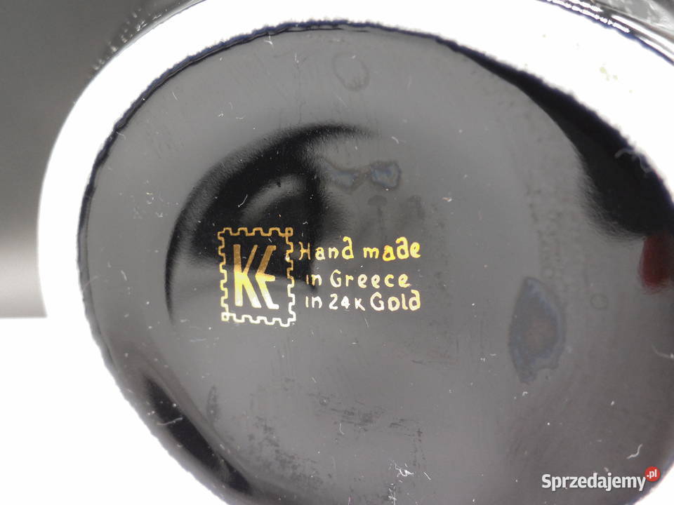 Wazon Grecki KE Czarny Porcelana Złocona 24K