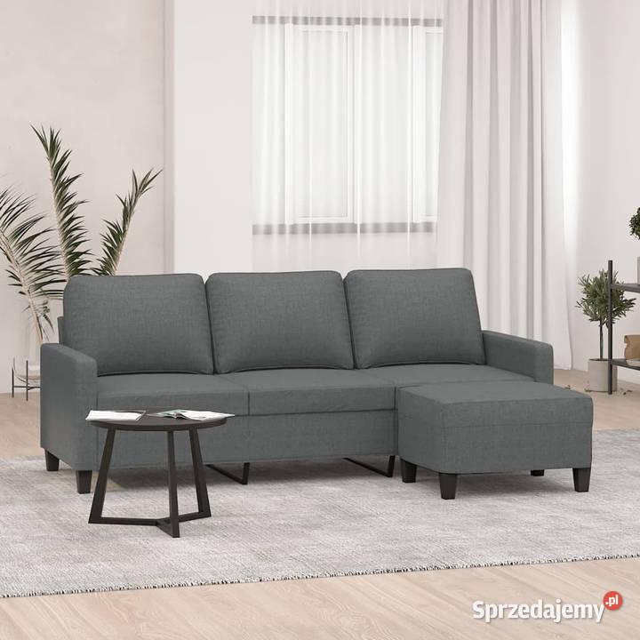 3osobowa sofa z podnóżkiem ciemnoszary 180 mazowieckie Warszawa sprzedam