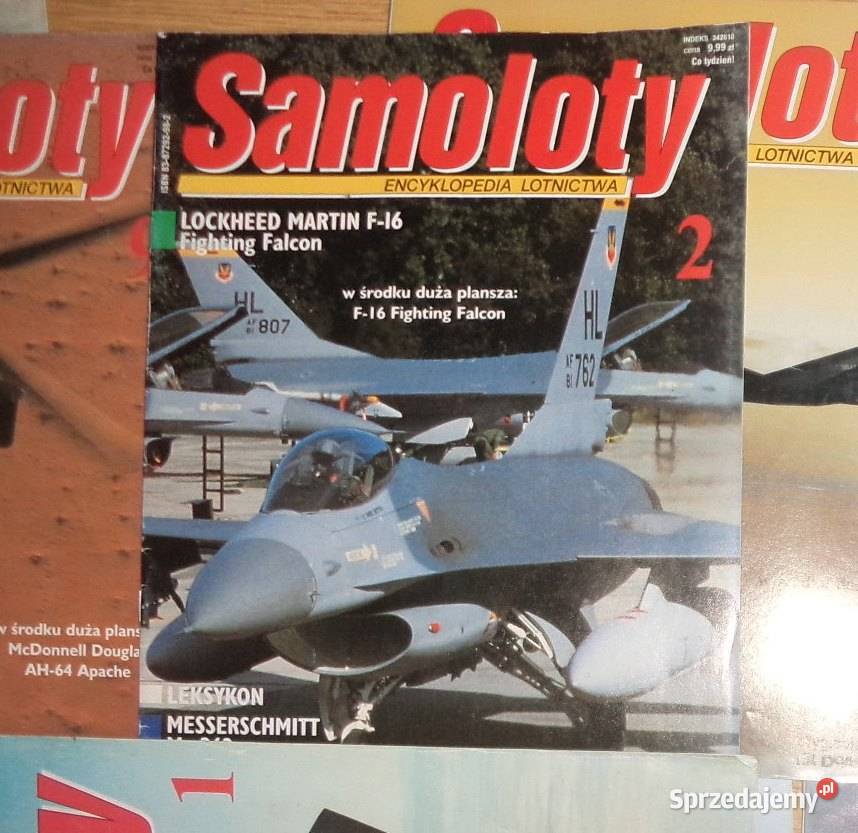 9x Samoloty Encylopedia lotnicwa, w środku plansze, 1998