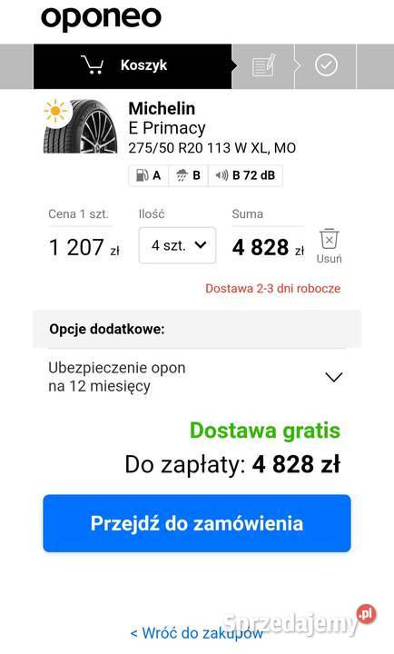 Nowe Michelin E Primacy Letnie 2755020 2024 r pomorskie Gdynia sprzedam