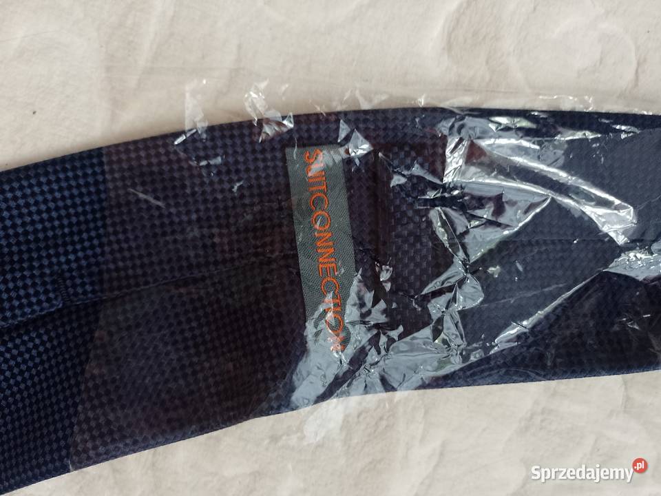SuitConnection Granatowy krawat Jedwabny z