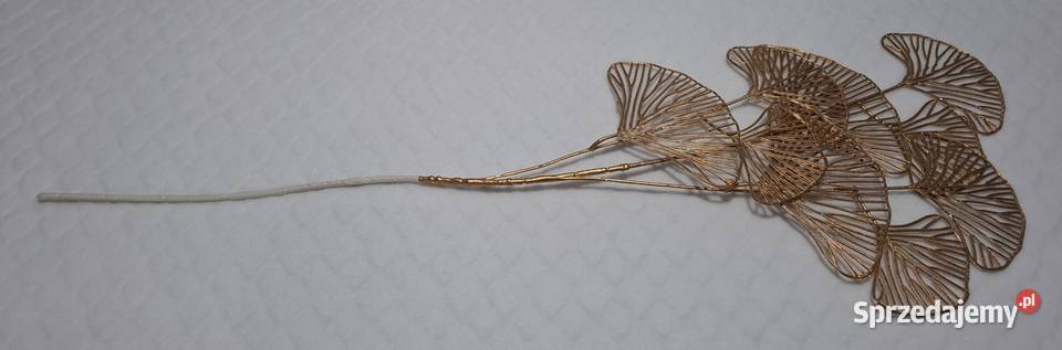 Sztuczny liść ozdobny gałązka miłorząb złoty 69