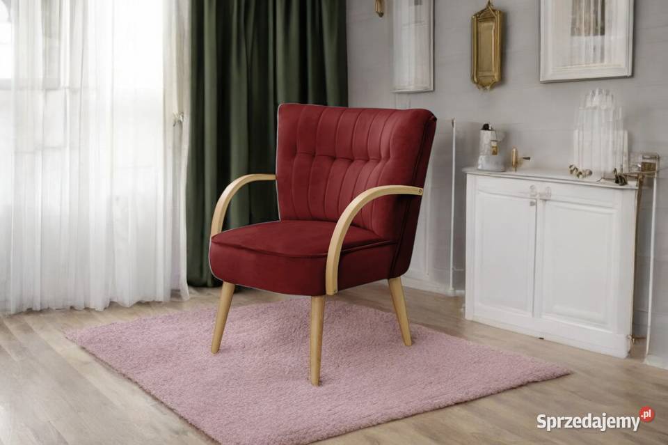 Fotel Tapicerowany Malmo Czerwony Dostawa 0 wielkopolskie