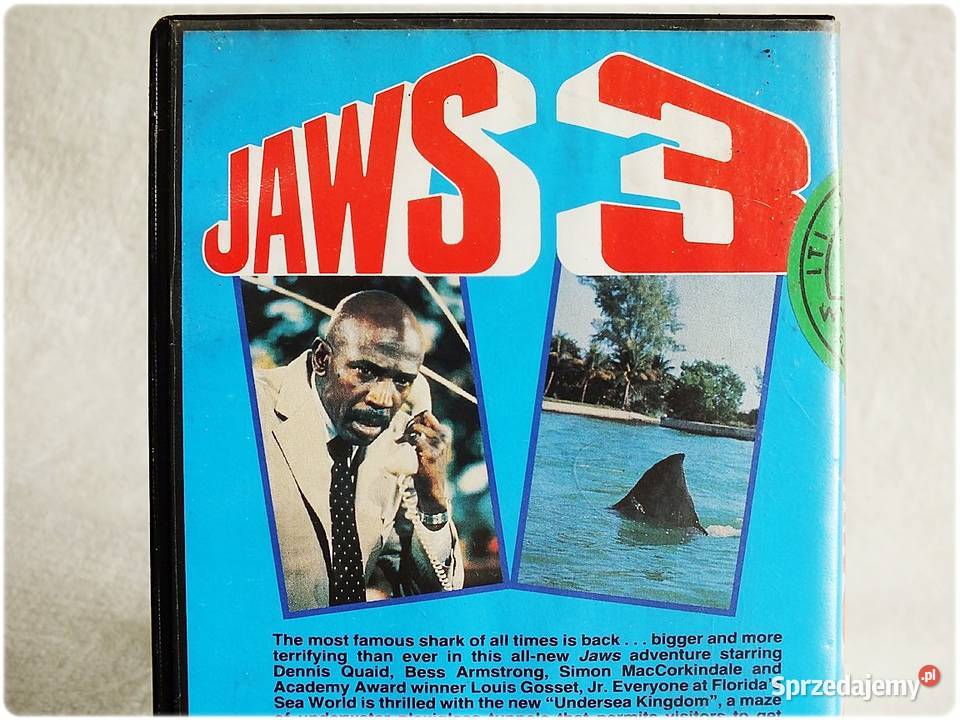 Kaseta VHS Film Szczęki 3 Film na Video ORYGINAŁ lektor Żary