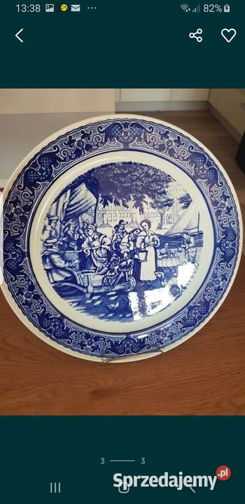 Talerz kobaltowy delfs