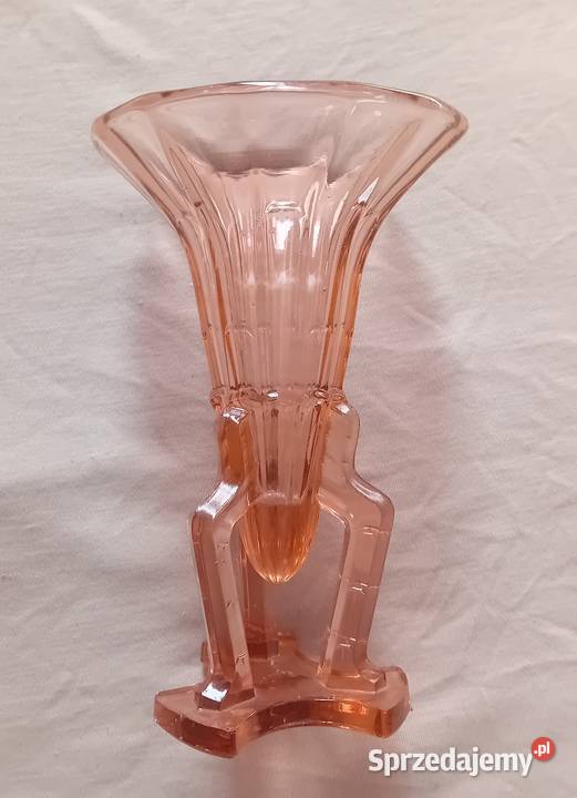 Różowy wazon art deco Rockett Vase Stoelzle lata Porcelana i szkło sprzedam