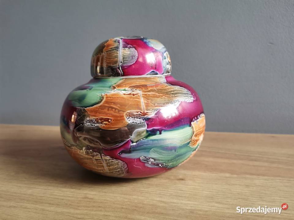 Stara bomboniera cukiernica kolorowa porcelana śląskie Siemianowice Śląskie
