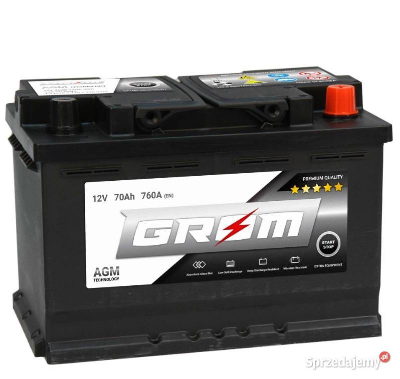 Akumulator GROM AGM STARTSTOP 70Ah 760A Dostawa Rzeszów