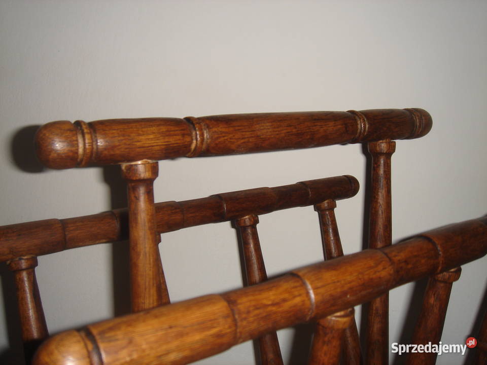 Stary dębowy gazeciak stojak na gazety