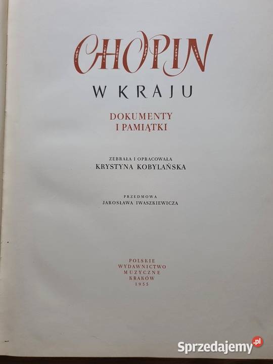 Książka Chopin w kraju 1955r Poznań
