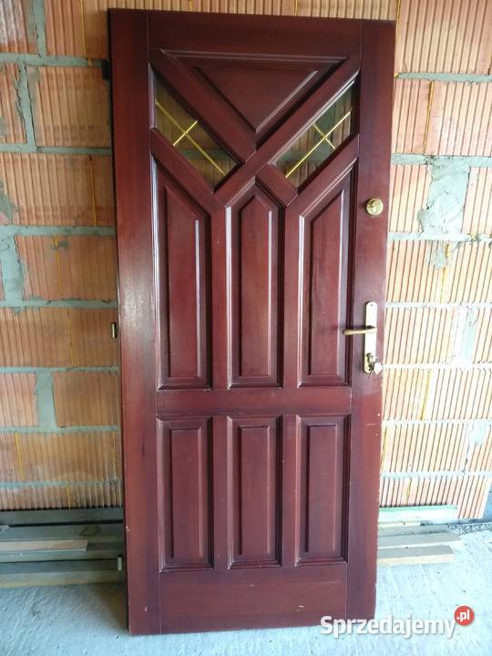 Drzwi zewnetrzne drewniane techniczne tymczasowe Drzwi zewnętrzne śląskie Starcza