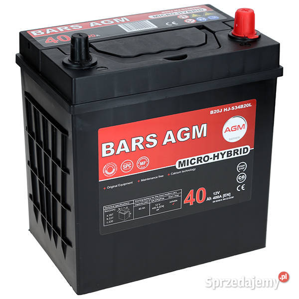 Akumulator Bars HYBRID AGM LINE 12V 40Ah 400A P Jelcz-Laskowice