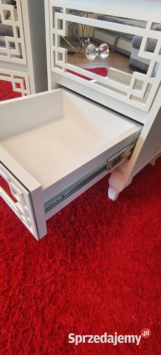 Szafka nocna nakastlikbiała ornament Glamour 40cm